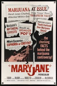 6j526 MARY JANE 1sh '68 campy shocking sex & marijuana, euphoria or crutch?!