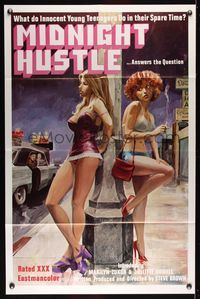 6j543 MIDNIGHT HUSTLE 1sh '78 great sexy artwork of innocent young teens as hookers!