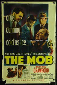 6j547 MOB 1sh '51 Broderick Crawford, Betty Buehler & Richard Kiley, art of gangsters!