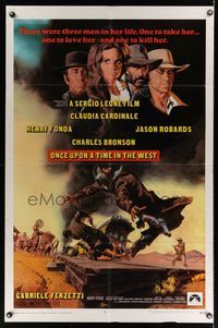 6j625 ONCE UPON A TIME IN THE WEST 1sh '68 Sergio Leone, art of Claudia Cardinale & Henry Fonda!