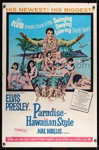 6j638 PARADISE - HAWAIIAN STYLE 1sh '66 Elvis Presley on the beach with sexy tropical babes!