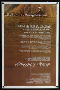 6j642 PASSAGE TO INDIA reviews 1sh '84 David Lean, Alec Guinness, cool desert design!
