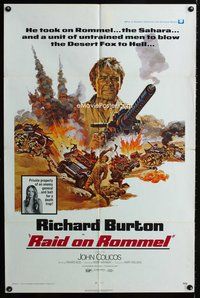 6j694 RAID ON ROMMEL 1sh '71 Richard Burton, Wolfgang Preiss as The Desert Fox!