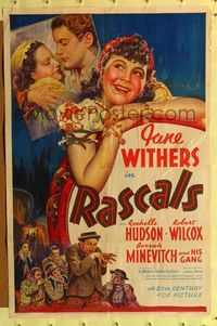6j696 RASCALS 1sh '38 H Bruce Humberstone directed, Jane Withers, Rochelle Hudson!