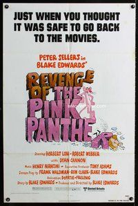 6j705 REVENGE OF THE PINK PANTHER 1sh '78 Peter Sellers, Blake Edwards, funny cartoon art!