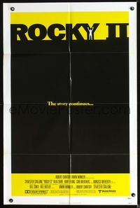 6j717 ROCKY II 1sh '79 directed by Sylvester Stallone, Carl Weathers, boxing sequel!