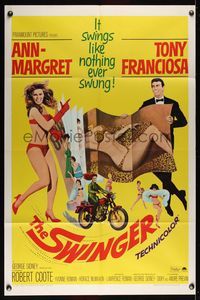 6j860 SWINGER int'l 1sh '66 super sexy Ann-Margret swings like no one else, Tony Franciosa!