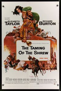 6j870 TAMING OF THE SHREW 1sh '67 Howard Terpning art of Elizabeth Taylor & Richard Burton!