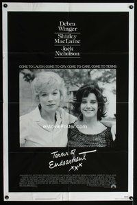 6j882 TERMS OF ENDEARMENT 1sh '83 great close up of Shirley MacLaine & Debra Winger!