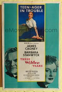 6j888 THESE WILDER YEARS 1sh '56 James Cagney & Barbara Stanwyck have a teenager in trouble!