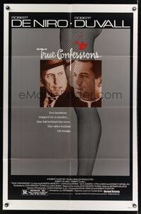 6j927 TRUE CONFESSIONS 1sh '81 priest Robert De Niro, detective Robert Duvall & sexy leg!