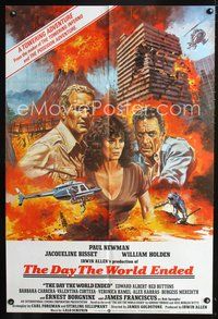 6j969 WHEN TIME RAN OUT English 1sh '80 Newman, Holden & Jacqueline Bisset, Day the World Ended!
