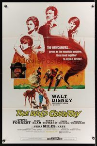 6j977 WILD COUNTRY 1sh '71 Disney, artwork of Vera Miles, Ron Howard and brother Clint Howard!