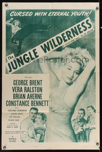 6k027 ANGEL ON THE AMAZON 1sh R54 sexy Vera Ralston and panther, Jungle Wilderness!