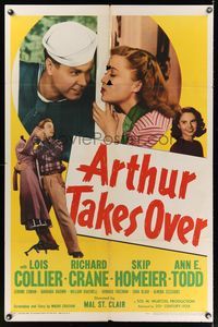 6k036 ARTHUR TAKES OVER 1sh '48 Lois Collier & Richard Crane have to hide their marriage!
