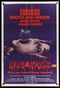 6k190 DEADLY BLESSING Aust 1sh '81 Wes Craven, Maren Jensen, shock after shock and much more!