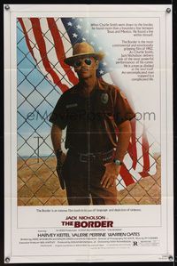 6k101 BORDER 1sh '82 art of Jack Nicholson as border patrol by M. Skolsky, Harvey Keitel