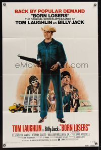 6k104 BORN LOSERS 1sh R74 Tom Laughlin directs and stars as Billy Jack, sexy motorcycle image!