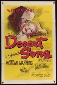 6k205 DESERT SONG 1sh '44 Oscar Hammerstein II musical, Dennis Morgan, sexy Irene Manning!