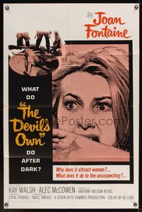 6k218 DEVIL'S OWN 1sh '66 Hammer, Joan Fontaine, what does it do to the unsuspecting?