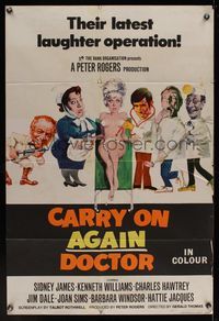6k144 CARRY ON AGAIN DOCTOR English 1sh '69 Sidney James, English hospital sex!