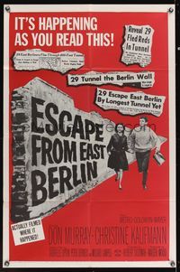 6k263 ESCAPE FROM EAST BERLIN 1sh '62 Robert Siodmak, escape from communist East Germany!