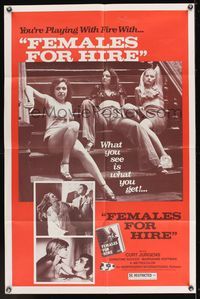 6k284 FEMALES FOR HIRE 1sh '76 you're playing with fire, sexy prostitutes on steps!