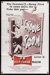 6k345 GROOVE ROOM 1sh '75 Ole Soltoft, Sue Longhurst, Diana Dors, x-rated 3D comedy sex!