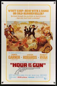 6k391 HOUR OF THE GUN 1sh '67 James Garner as Wyatt Earp, John Sturges, was he a hero or killer?