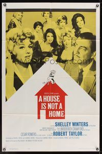 6k394 HOUSE IS NOT A HOME 1sh '64 Shelley Winters, Robert Taylor & 7 sexy hookers in brothel!