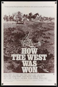 6k401 HOW THE WEST WAS WON 1sh R70 John Ford epic, Debbie Reynolds, Gregory Peck & all-star cast!