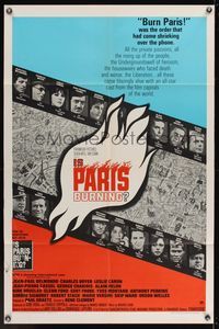 6k444 IS PARIS BURNING cast style 1sh '66 Rene Clement's Paris brule-t-il, World War II all-star!