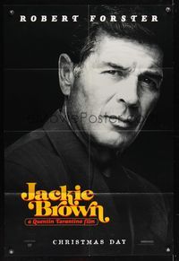 6k472 JACKIE BROWN DS Forster teaser 1sh '97 Quentin Tarantino, close-up of Robert Forster!