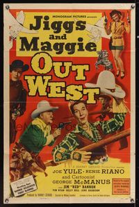 6k479 JIGGS & MAGGIE OUT WEST 1sh '50 William Beaudine directed, Joe Yule, Renie Riano!