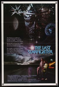 6k521 LAST STARFIGHTER 1sh '84 Lance Guest, great sci-fi art by C.D. de Mar!