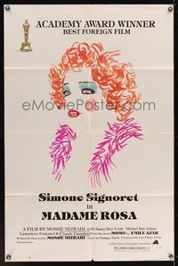 6k569 MADAME ROSA 1sh '78 La vie devant soi, cool artwork of Simone Signoret, French!