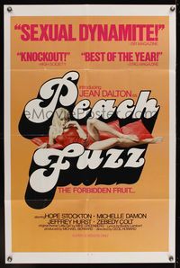 6k686 PEACH FUZZ 1sh '77 introducing sexiest Jean Dalton, the forbidden fruit!