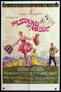 6k815 SOUND OF MUSIC pre-awards 1sh '65 classic art of Julie Andrews & top cast by Howard Terpning!