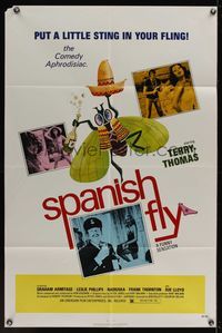 6k817 SPANISH FLY 1sh '76 comedy aphrodisiac, put a little sting in your fling!