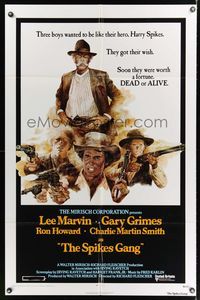 6k821 SPIKES GANG 1sh '74 directed by Richard Fleischer, cowboys Lee Marvin & Ron Howard!