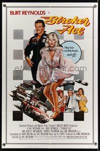 6k841 STROKER ACE 1sh '83 car racing art of Burt Reynolds & sexy Loni Anderson by Drew Struzan!