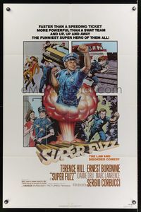 6k847 SUPER FUZZ 1sh '81 Sergio Corbucci's Poliziotto superpiu, Terence Hill, comic book art!