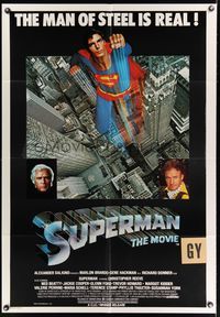 6k848 SUPERMAN South African poster  '78 hero Christopher Reeve, Gene Hackman, Marlon Brando!