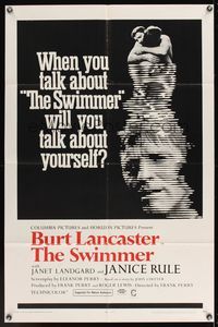 6k856 SWIMMER 1sh '68 Burt Lancaster, directed by Frank Perry, will you talk about yourself?