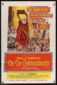 6k870 TEN COMMANDMENTS 1sh '60 Charlton Heston as Moses, Yul Brynner, Cecil B. DeMille