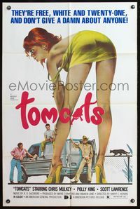 6k893 TOMCATS 1sh '77 classic super sexy artwork, don't give a damn about anyone!