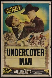 6k923 HOPALONG CASSIDY style B stock 1sh '48  William Boyd as Hopalong Cassidy, Undercover Man!