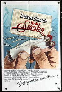 6k931 UP IN SMOKE 1sh '78 Cheech & Chong marijuana drug classic, great Scakisbrick artwork!