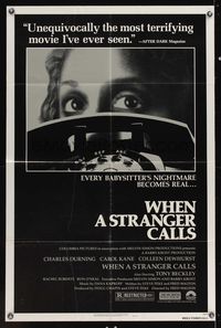 6k957 WHEN A STRANGER CALLS 1sh '79 every babysitter's nightmare becomes real!