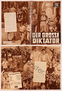 6m185 GREAT DICTATOR German program '50s Charlie Chaplin directs & stars, wacky different images!